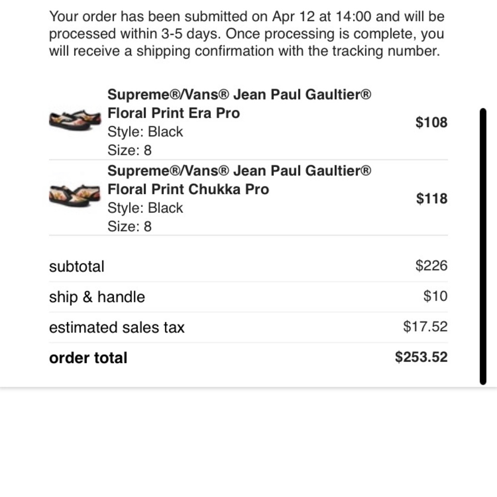 NIB Supreme Vans Chukka Jean Paul Gaultier Sz 8.5 - Picture 5 of 7